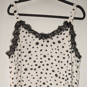 BAR III 2XL Women’s White Polka Dot Blouse Top Shirt - Stylish & Comfortable